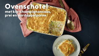 Gezonde ovenschotel met kip champignon en aardappelpuree  Recept  Allerhande [upl. by Loralee]