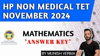 HP NON MEDICAL TET MATHEMATICS SECTION  HELD ON 24th NOVEMBER 2024 [upl. by Devad]