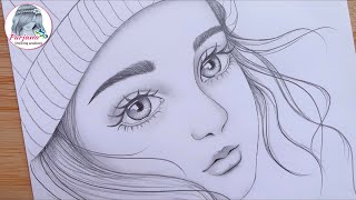 A Cute Face  Drawing Tutorial  How to draw a girl  Step by step  Pencil Sketch [upl. by Segal]