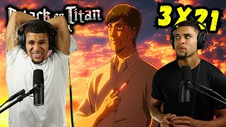 THE ATTACK TITAN  Attack On Titan 3x21 REACTION [upl. by Notnel]