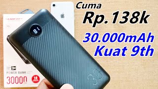 Test Powerbank Kapasitas Besar 30000 mah Harga Murah Fast Charge 2 4A Mofit M36 Tahan 500x Cas [upl. by Freda494]