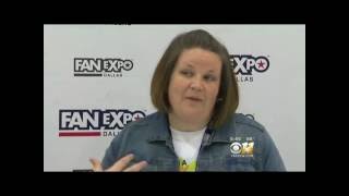 CBS DFW Channel 11 talks with Chewbacca Mom at Fan Expo Dallas [upl. by Reyaht]