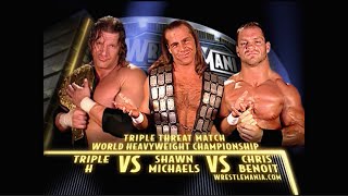 Story of Triple H vs Shawn Michaels vs Chris Benoit  WrestleMania 20 [upl. by Hildy]