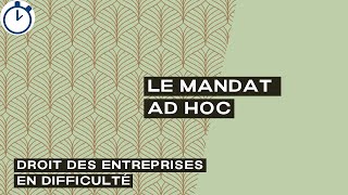 Le Mandat Ad Hoc  Droit des entreprises en difficulté [upl. by Ohcamac459]