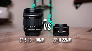 Canon EFS 1018mm VS EFM 22mm Canon m50 [upl. by Cruickshank]