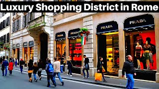 Rome Italy Luxurious Fashion District Rome November 2024 Rome walking Tour [upl. by Naed]