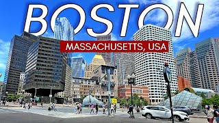 Walking in Boston Massachusetts  The Most European City in the US with captions [upl. by Reyotal]