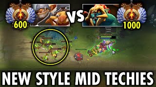 WTF NEW STYLE MID Techies vs Huskar  Immortal Rank 600 Interesting Play style  Techies Official [upl. by Neelyad932]