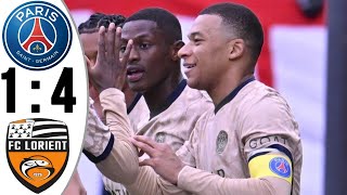 Lorient vs PSG  paris saint germain vs Lorient  kylian mbappe goal  dembele goal  Ligue1 2024 [upl. by Vernice]