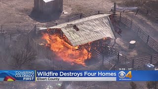 Brush Fire Destroys Structures Near Kiowa [upl. by Eelrahs]