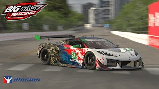 iRacing Corvette GT3 vs Mustang GT3 at Chicago Street Course [upl. by Healey]