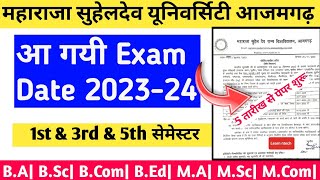 Msdsu maharaja suheldev university azamgarh exam date 2023msdsu time table 202324msdsu exam date [upl. by Frymire]