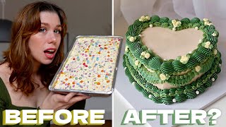 I Tried to Turn a 5 Store Cake into a Professional Cake [upl. by Riobard]