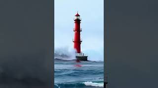 Unexpected Giant Wave Slams Lighthouse – Caught on Camera scaryocean oceanship ocean [upl. by Nirol]