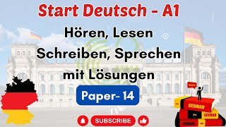 Hören  Lesen  Schreiben  Sprechen A1 Goethe Exam ModellTest Practice material Paper  14 [upl. by Nahraf996]