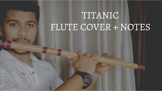 Titanic Flute Cover  Notes  My Heart Will Go On  Flute Tutorial  Khwahish Music [upl. by Lathe889]