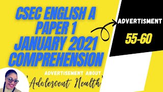 Csec English A Paper 1 January 2021 Advertisement [upl. by Enidaj282]