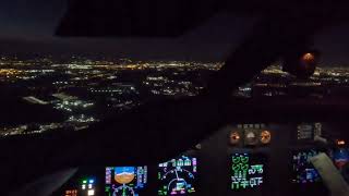 Cockpit View Gulfstream Night Landing in Philadelphia [upl. by Lim]