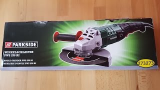 Parkside PWS 230 B2 Winkelschleifer Flex Angle Grinder 230 mm  Unboxing 4K [upl. by Ecirtac]