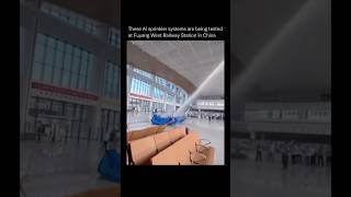 AI Sprinkler System Test at Chinese Railway Station [upl. by Rodenhouse]