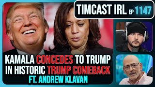 Kamala CONCEDES Trump SWEEPS 2024 Election DOJ DROPS Trump Cases wAndrew Klavan  Timcast IRL [upl. by Straus729]