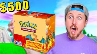 Custom 500 CHARIZARD Pokemon Card Booster Box opening [upl. by Ycrem]