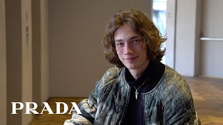 Prada  Model Journey with Freek Iven at Prada FallWinter 2020 Menswear Show [upl. by Rodavlas41]