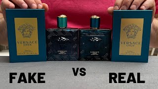 Fake vs Real Versace Eros Parfum 100 ml Perfume  How To Spot Fake Versace Eros Parfum Fragrance [upl. by Rennold]