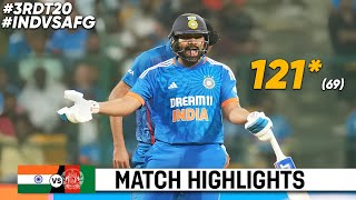 India Vs Afghanistan 3rd T20 Match Highlights 2024  Rohit Sharma 121 Runs In 69 Balls Highlights [upl. by Shaffert]