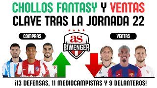 💸 CHOLLOS FANTASY FICHAJES RECOMENDABLES y VENTAS CLAVE en BIWENGER tras la JORNADA 22 [upl. by Savitt354]