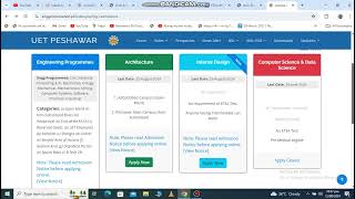 how can UET peshawar Online apply New Applications architecture interior for UET Admission 2024 [upl. by Eanahs]