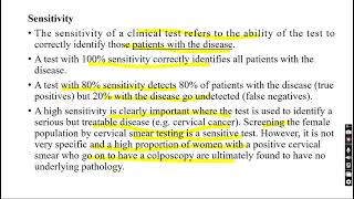 Sensitivity and specificity test for a disease [upl. by Fleurette]