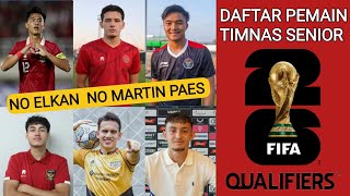 Daftar Skuad Timnas Garuda Kualifikasi Piala Dunia 2026  Timnas Indonesia [upl. by Naaitsirhc]