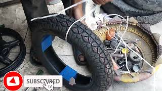 TVS JUPITER REAR TYRE CHANGE  FAT TYRE INSTALLED IN JUPITER CEAT TYRE [upl. by Attevad126]