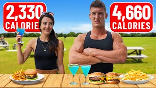 I ate DOUBLE my wifes bulking diet for a day [upl. by Melisenda]