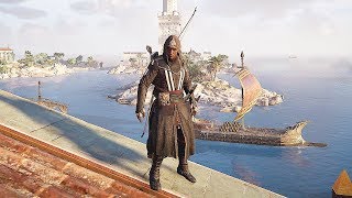 Assassins Creed Origins Aguilar Outfit Combat amp Free Roam Gameplay [upl. by Llatsyrk]