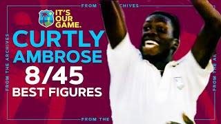 Curtly Ambrose Legendary 845 v England in 1990  Best Test Figures  Windies [upl. by Ainola]