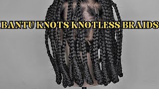 Knotless braids with Bantu knots Braids with knots at the end knotted braids tutorials [upl. by Nelubez]