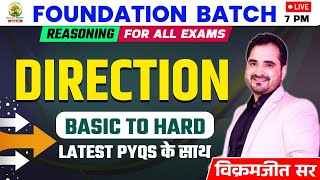 🔴DIRECTION  FOUNDATION BATCH REASONING By  VIKRAMJEET SIR rankersgurukul direction [upl. by Sellers]