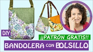 BOLSO BANDOLERA con BOLSILLO  FÁCIL Patrón gratis [upl. by Nyladnor]