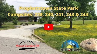 Prophetstown State Park Campsites 238 240 241 243 amp 244  Campsite Review  Camping in Indiana [upl. by Nipsirc]