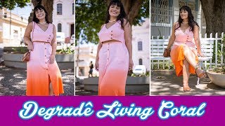 Degradê com Living Coral a cor do ano de 2019  tutorial [upl. by Anileuqcaj]