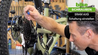 SRAM AXS  Einstellen der elektronischen Schaltung am MTB und EMTB [upl. by Clement]