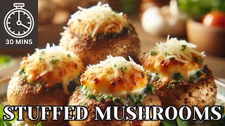 🍄 Parmesan Stuffed Mushrooms Recipe 🧀  Easy amp Delicious Appetizer [upl. by Liesa977]