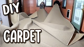 Installing Carpet Ourselves  Natural Flooring Reveal  DIY [upl. by Dickie134]