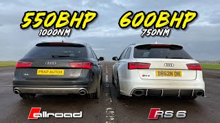 RS6 KILLER 550HP BI TDI A6 ALLROAD vs 600HP RS6 PERFORMANCE [upl. by Goldina75]