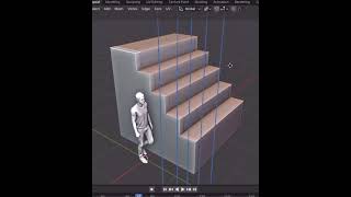 how to modeling stairs in blender in 30 seconds [upl. by Eudoxia]