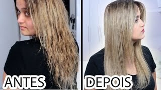 Como reduzir o volume do cabelo sem danificar  Botox em casa [upl. by Reube]