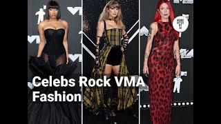 Taylor Swift Megan Thee Stallion Halsey Rock VMA Fashion [upl. by Rahmann]