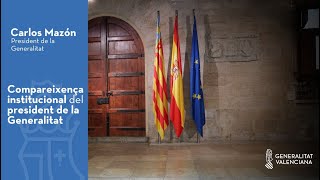 El president de la Generalitat realitza una compareixença institucional després del Ple del Consell [upl. by Islean]